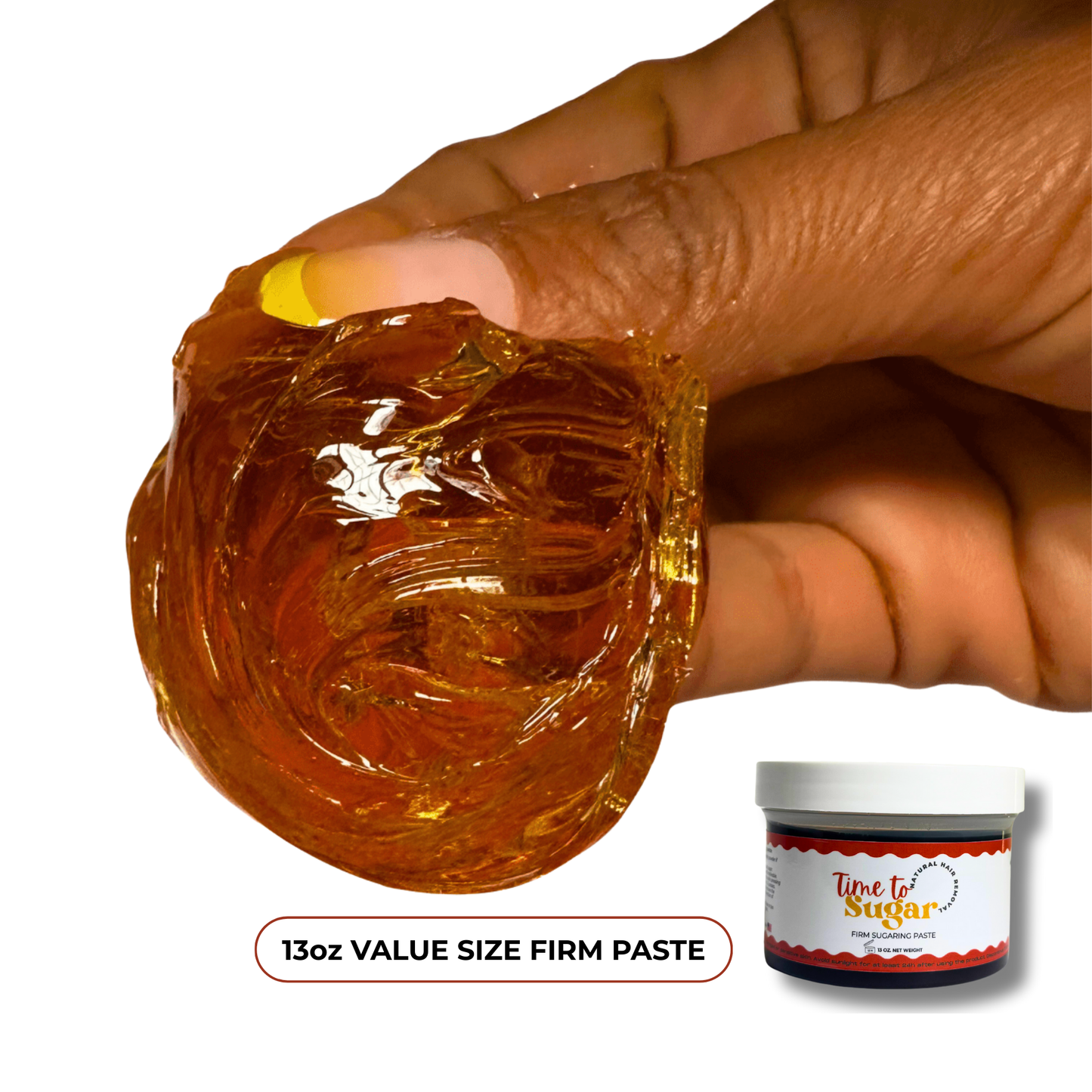 Natural Hair Removal Sugar Wax – Firm 13oz Value Jar (No Heat, No Strips) - Time To Sugar